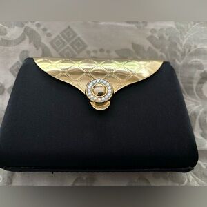 Sasha Clutch or Crossbody/Shoulder Black and Gold Silk Bag